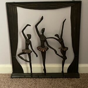 Elegant Bronze Ballerina Wall Art